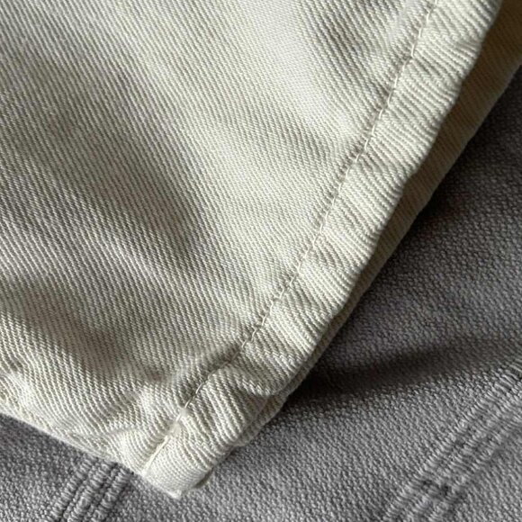 Zara Ivory Ecru Barrel Leg Paperbag Waist High Rise Sculptural Denim Jeans US 4 - Picture 6 of 12